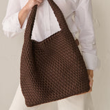 L&S Woven Shoulder Bag in Brown