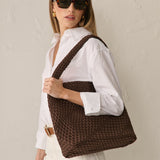 L&S Woven Shoulder Bag in Brown