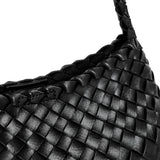 L&S Roselle Woven Shoulder Bag in Black