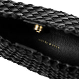 L&S Roselle Woven Shoulder Bag in Black