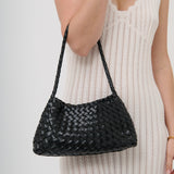 L&S Roselle Woven Shoulder Bag in Black