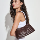 L&S Roselle Woven Shoulder Bag in Brown