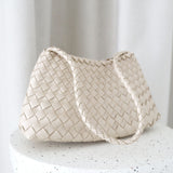 L&S Roselle Woven Shoulder Bag in Ivory