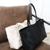 Nelly Woven Tote Bag in Black