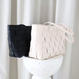 Nelly Woven Tote Bag in Black