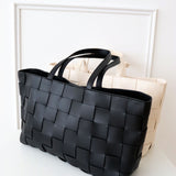Nelly Woven Tote Bag in Black