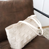 Nelly Woven Tote Bag in Beige