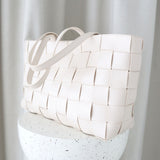 Nelly Woven Tote Bag in Beige
