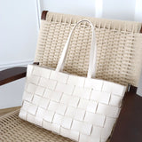 Nelly Woven Tote Bag in Beige