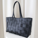 Nelly Woven Tote Bag in Black