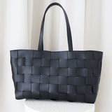 Nelly Woven Tote Bag in Black