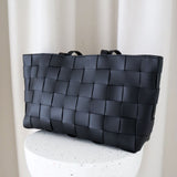 Nelly Woven Tote Bag in Black
