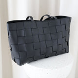 Nelly Woven Tote Bag in Black