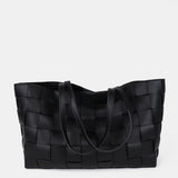 Nelly Woven Tote Bag in Black