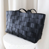 Nelly Woven Tote Bag in Black