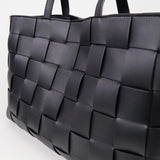 Nelly Woven Tote Bag in Black