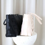 Nelly Woven Tote Bag in Beige