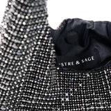 Paris Rhinestone Handbag In Black