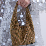 Paris Rhinestone Handbag In Gold