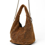 Paris Rhinestone Handbag In Gold