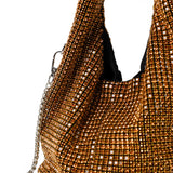 Paris Rhinestone Handbag In Gold