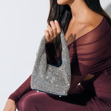 Paris Rhinestone Handbag In Silver
