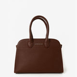 Clemence Pebbled Handbag in Brown