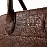 Clemence Pebbled Handbag in Brown