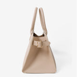 Clemence Pebbled Handbag in Stone