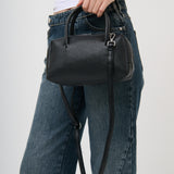 Tory Suede Crossbody Bag in Black