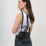 Tory Suede Crossbody Bag in Black
