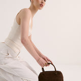 Tory Suede Crossbody Bag In Brown