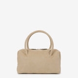 Tory Suede Crossbody Bag in Stone