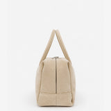 Tory Suede Crossbody Bag in Stone