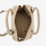 Tory Suede Crossbody Bag in Stone