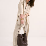 Leonie Belt Bucket Bag in Brown