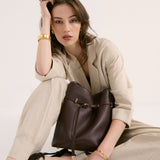 Leonie Belt Bucket Bag in Brown