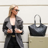 The Everyday Woven Black Tote Bag
