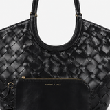 The Everyday Woven Black Tote Bag