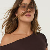 Kuba Brushed 18K Gold Plated Earrings