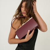 Solene Burgandy Top Handle Handbag