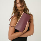 Solene Burgandy Top Handle Handbag