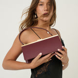 Solene Burgandy Top Handle Handbag