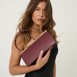 Solene Burgandy Top Handle Handbag