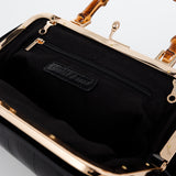 Palmier Black Bamboo Handle Handbag