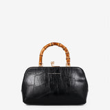 Palmier Black Bamboo Handle Handbag