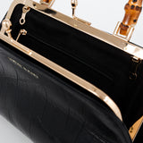 Palmier Black Bamboo Handle Handbag