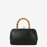 Palmier Green Bamboo Handle Handbag