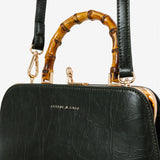 Palmier Green Bamboo Handle Handbag