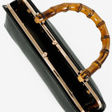 Palmier Green Bamboo Handle Handbag